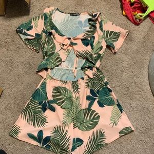 PLT Tropical Pink Frill Cutout Romper